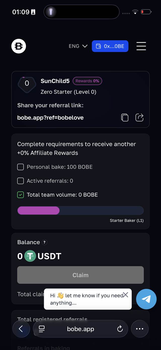 Кабинет партнёра: реферальная ссылка и статус Zero Starter